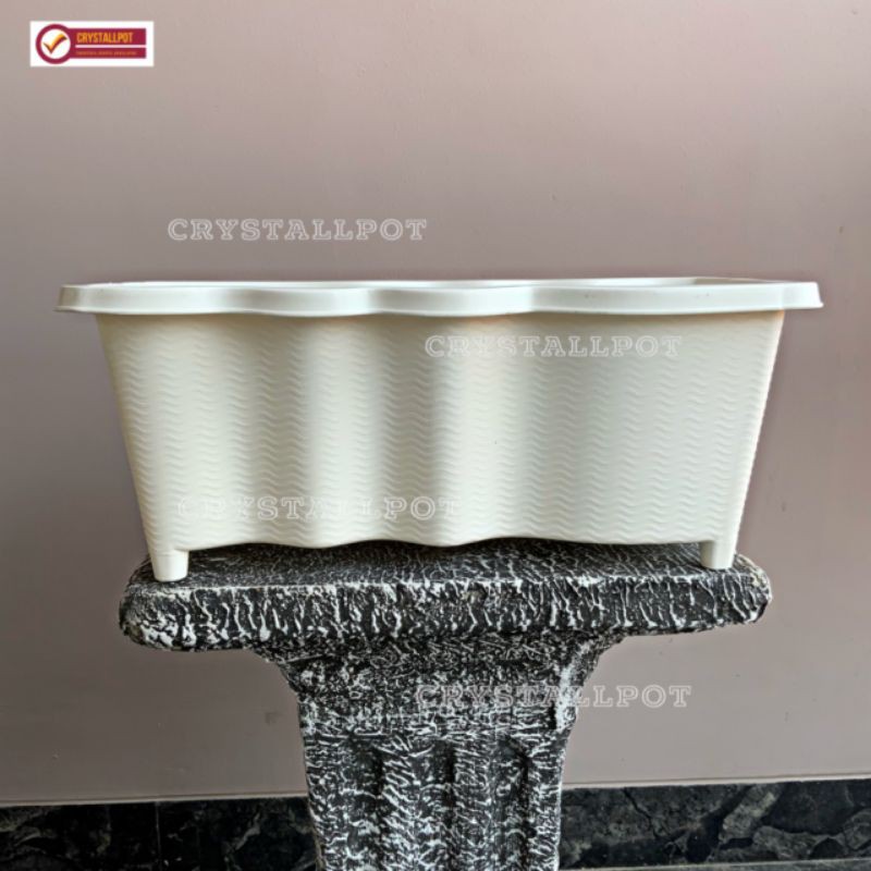 Pot bunga tanaman panjang SGP A putih(panjang 29cm) - sgp A putih
