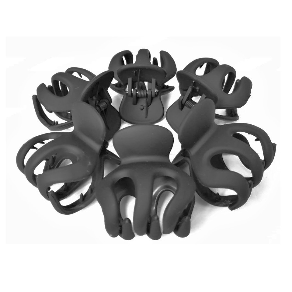 Jedai Doff 5cm SOLID BLACK Jepit Rambut Korea Cakar 3 warna Hitam Hair Claw Clip