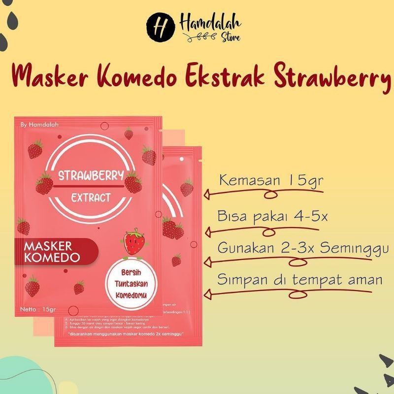 (BELI 2 FREE GIFT) MASKER KOMEDO BY HAMDALAH 10 GRAM PEEL OFF PENGANGKAT KOMEDO