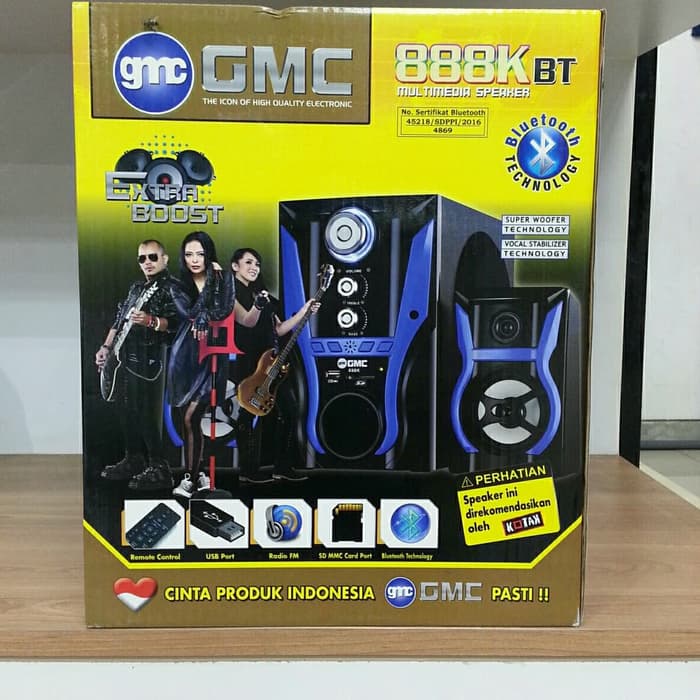 GMC 888K BT Speaker Multimedia Bluetooth, Usb, Memory,Radio Fiktur komplit