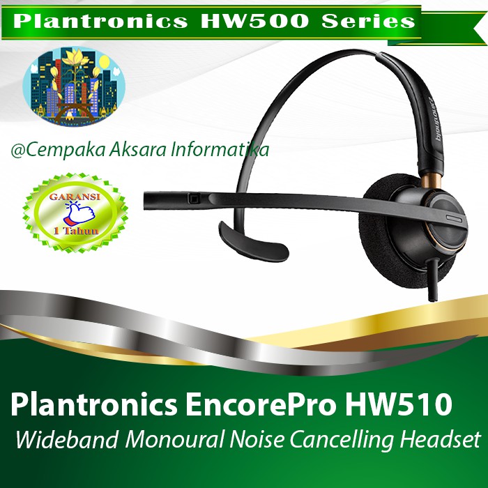 Plantronics Encorepro HW510 Wideband Monaural NC Headset