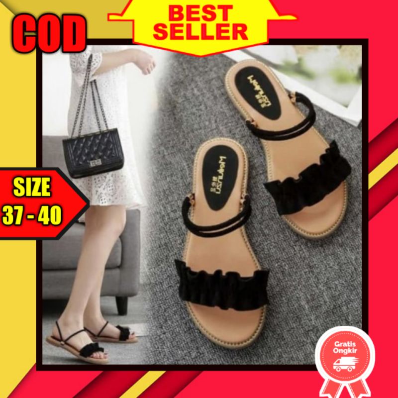 Sandal Sendal Flat Teplek Andin Ikatan Cinta Wanita Cewek Remaja Korea Terbaru 2021 Murah Kekinian