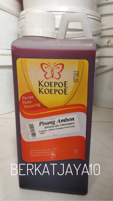 Pasta Koepoe Koepoe 1 LITER Perisa Vanilla Vanila Pandan Coklat Stroberi Pisang Ambon Kupu Kupu