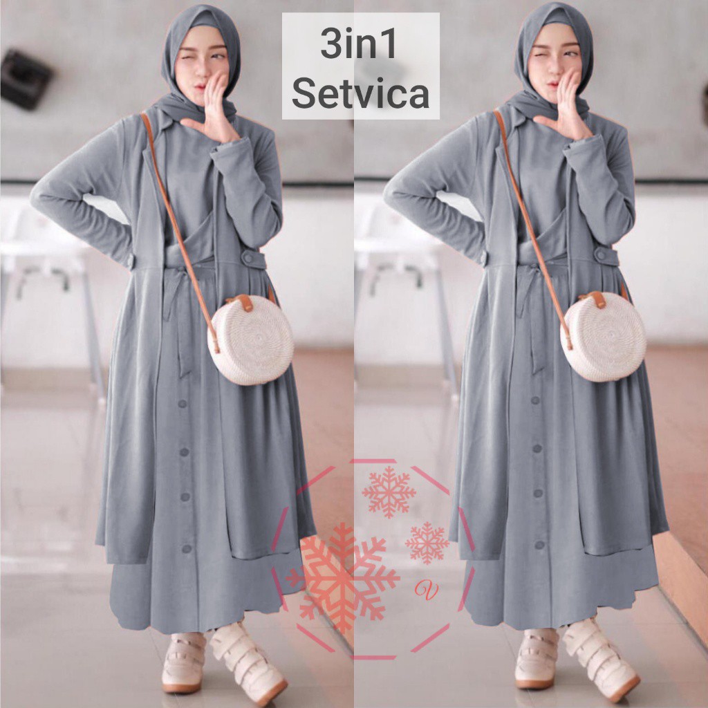 VT TAKUMIBOUTIQUE 3IN1SETVICA Set Fashion / Set Korean / Set Cewek / Set Wanita Keren / Set Modern /