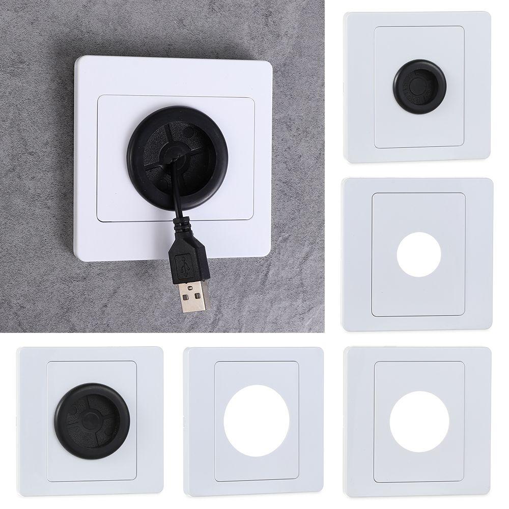 ROW 1Pcs Electrical Supplies Cable Socket Panel 86Type Decorative Cover Wall Blank Panel Home Improvement With Rubber Pad With Outlet Hole Cable Organizer Storage Wiring Accessories Cable Cover