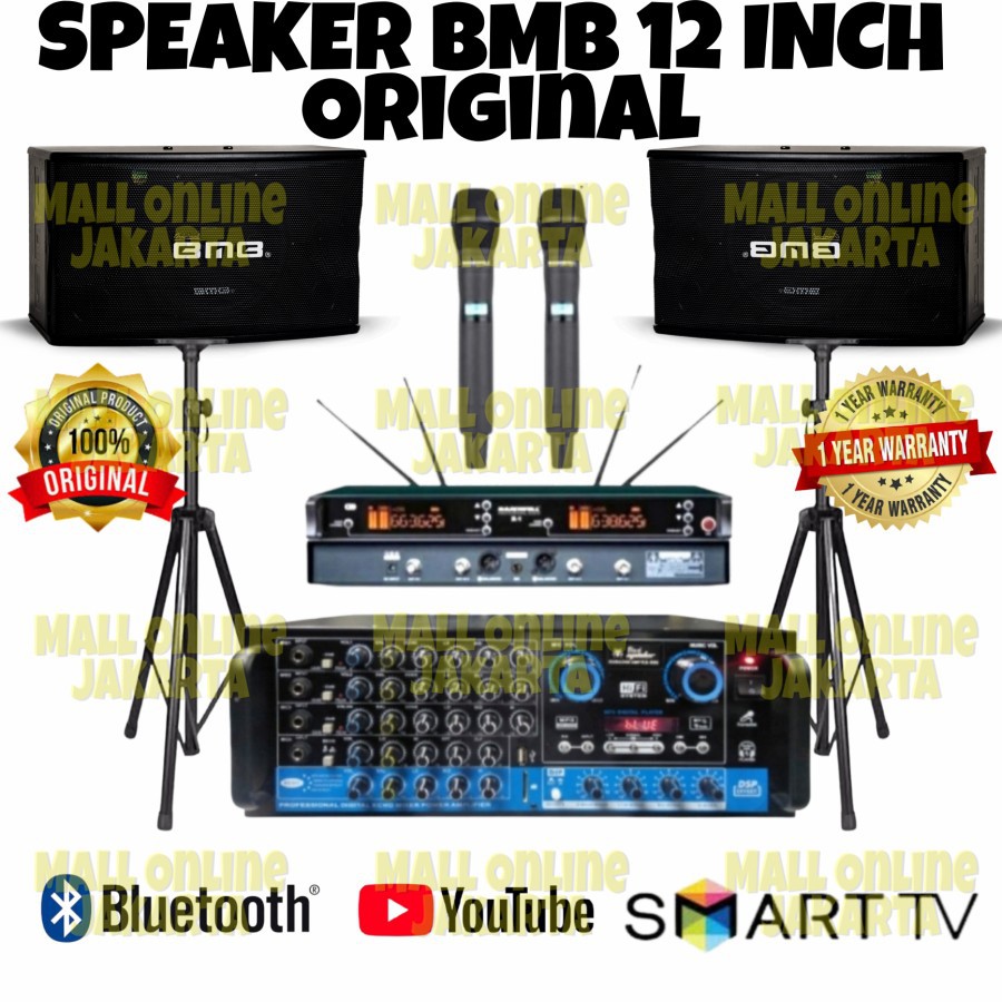 Paket Karaoke BMB 12 inch Mic wireless Hardwell X1 Original sound