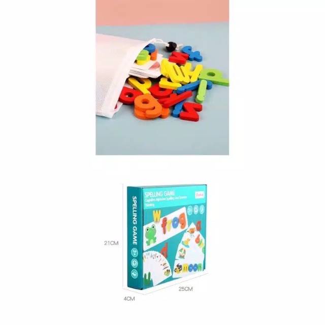 Buku Spelling Game/ Buku Belajar Membaca / Mainan Edukasi Mengeja Kata