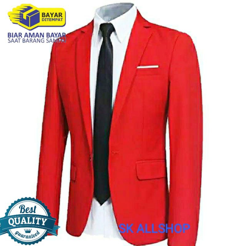 Jas Pria Merah cabe / Blazer pria merah / Jas casual