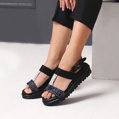 XELENA NAVY |ManNeedMexFAV| Sandal Wanita Sepatu Sandal Platform ORIGINAL