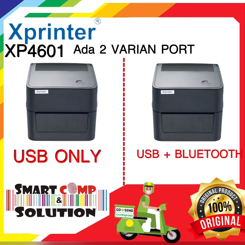 Printer Barcode XPrinter XP460BT / D4601 / D4601BT USB Bluetooth Thermal Label RESI Alamat