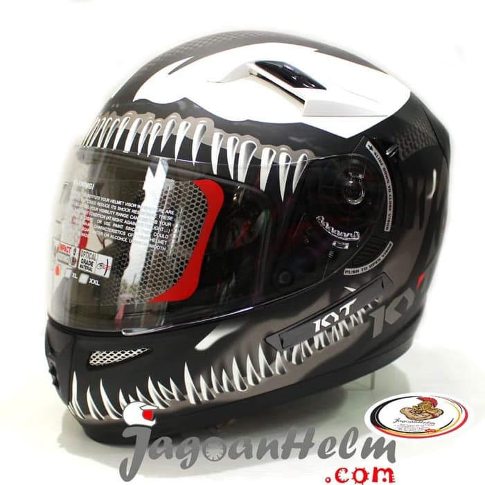 KYT HELM K2 RIDER VENOM | BLACK DOFF WHITE | FULL FACE
