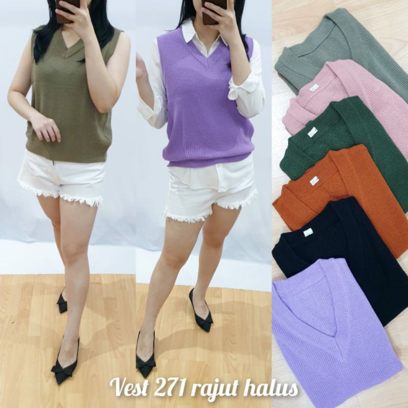 Vest Rompi Knit Top Outer 2021 Seohae Korea NBN (271)