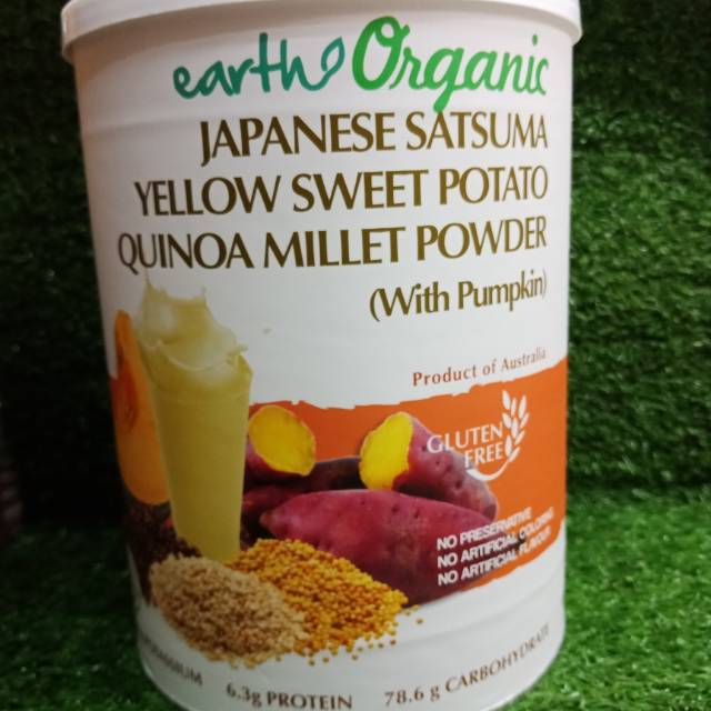 Earth Living Organic Japanese Satsuma Yellow Sweet Potato Quinoa Millet Powder (with Pumpkin ) 850g