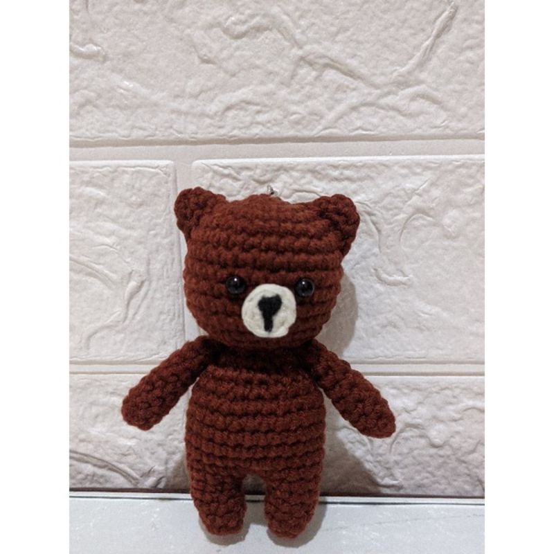 Ganci / Gantungan Kunci Amigurumi Brown Line / Rajut
