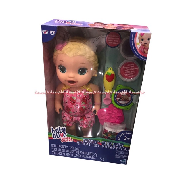 Baby Super Alive Super Snack Boneka BabyAlive Snack Lily