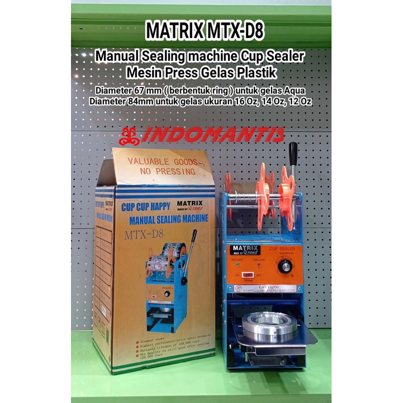 Mesin Cup Sealer Press Penyegel Gelas Plastik Minuman Manual Matrix MTX-D8