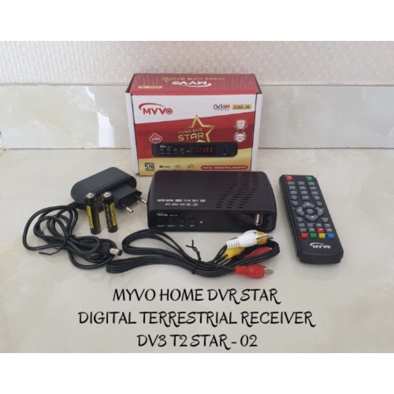 MYVO SET TOP BOX STAR 02 STB DVB T2 DIGITAL TV RECEIVER MANTAP ASLI TOP
