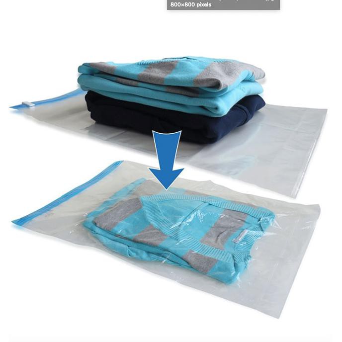 TERLARIS VACUM VAKUM BAG / VACUUM BAG TRAVEL / PLASTIK BAJU PORTABLE 40 X 50CM 