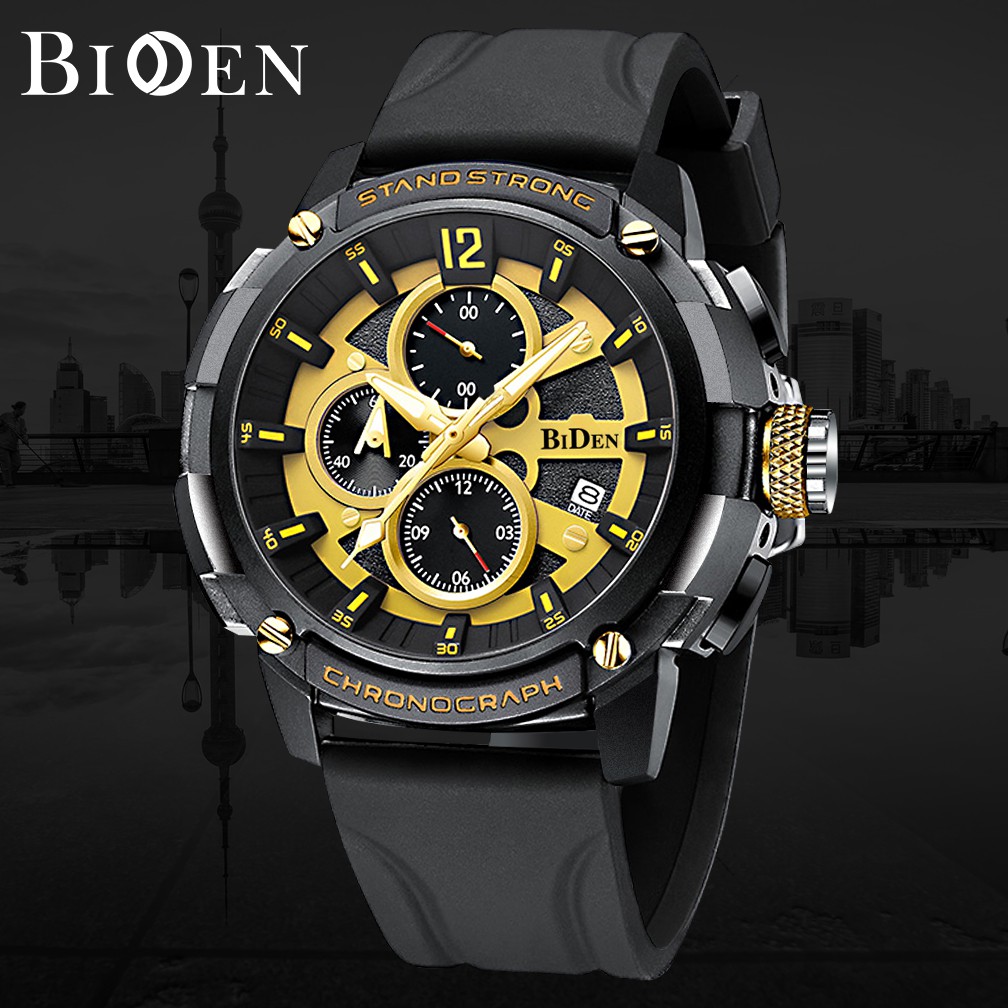 Jual Biden Jam Tangan Pria Olahraga Militer Calendar Chronograph Anti