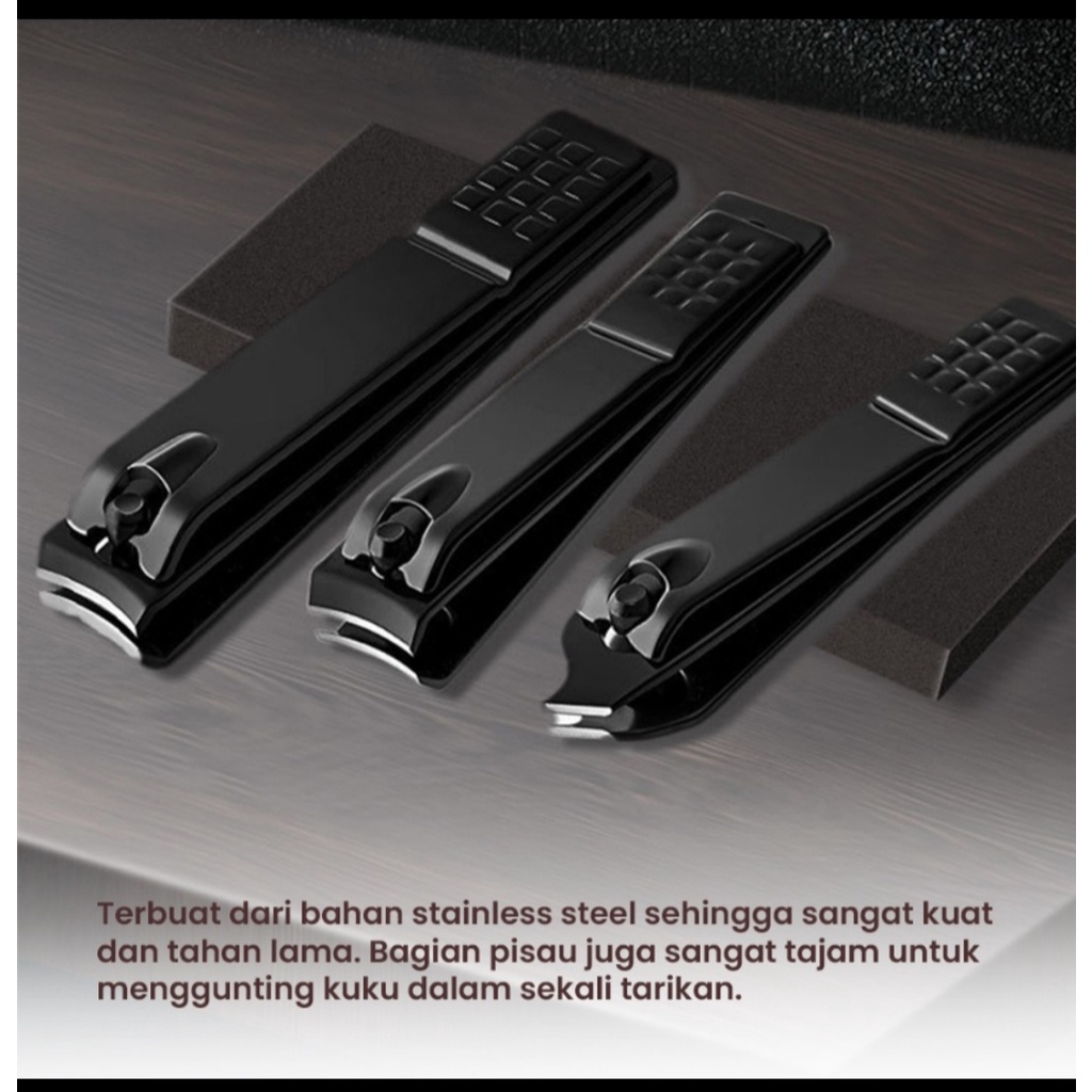 Gunting Kuku Jepang Gunting Kuku Hitam Jumbo Besar Super Tajam Baja Tahan Karat Profesional / Gunting Kuku Stainless Hitam / Gunting Kuku Baja Hitam K16