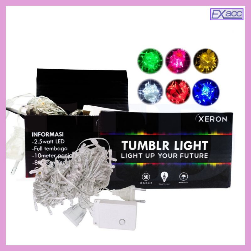 Lampu Tumblr Led 10meter 50Led / Lampu Led Rainbow Warna-Warni Packing Kotak Box
