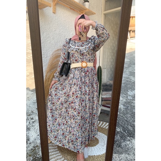 BUNGA KECIL BELT CERUTY DRESS IMPORT