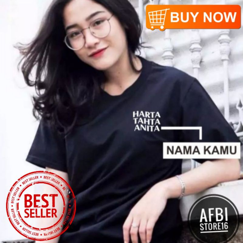 T-SHIRT BAJU KAOS DISTRO UNISEX HITS HARTA TAHTA NAMA SUKA SUKA LOGO COMBED 30S