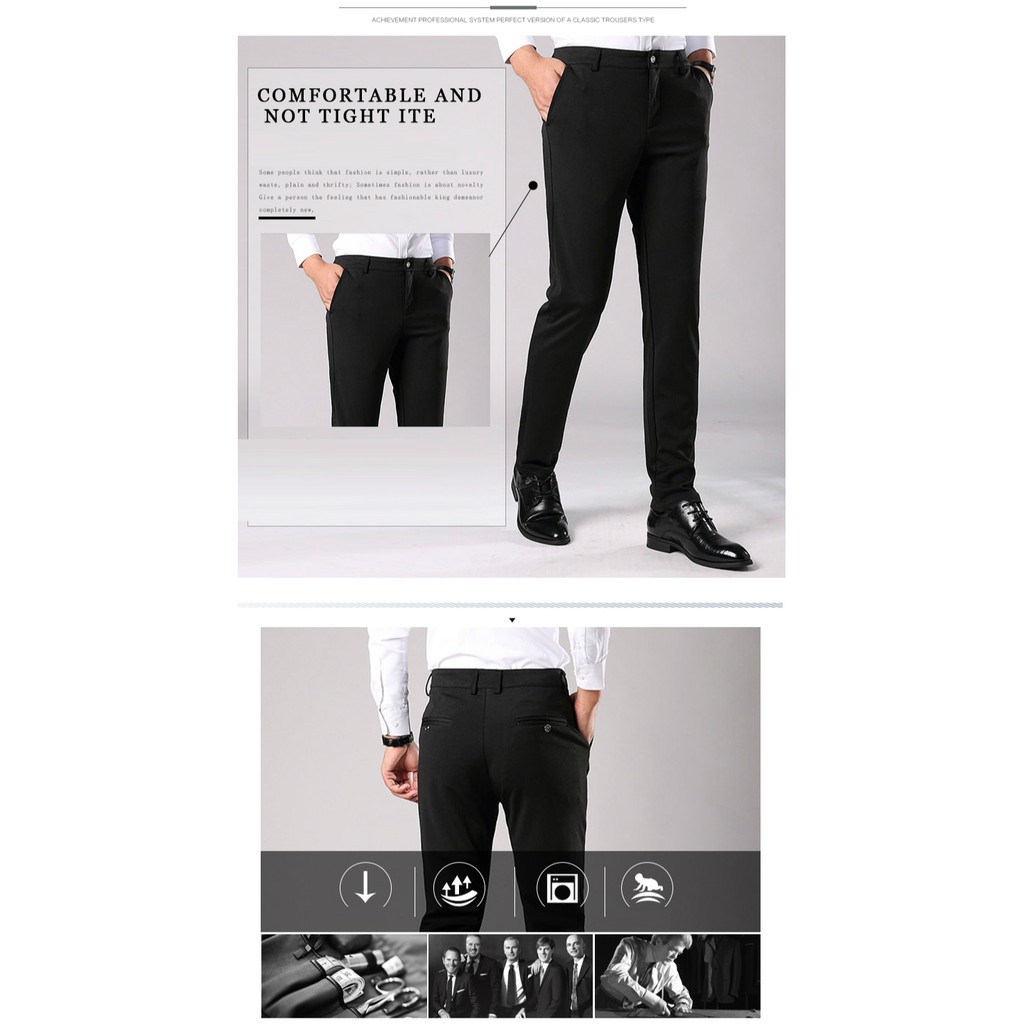 CELANA FORMAL / CELANA KERJA / CELANA KANTOR PRIA SLIMFIT HITAM HIGH TWIST ORIGINAL NIKAYU