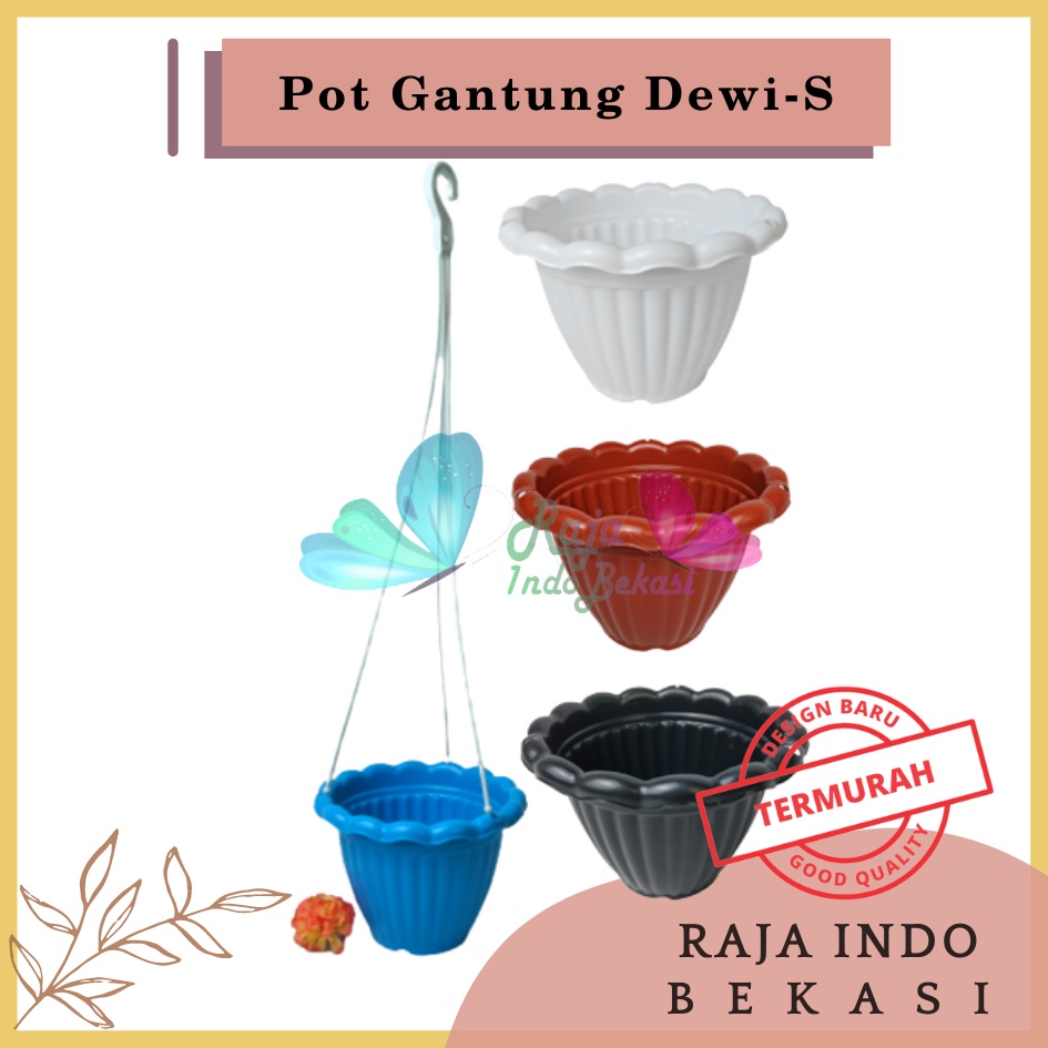 Rajaindobekasi Pot Gantung Dewi S Putih Hitam Merah BataTerracota Terracotta Merah Coklat Biru Hijau Pot Gantung Renda 20 Putih Pot Bunga Gantung Murah Grosir Unik Plastik Putih