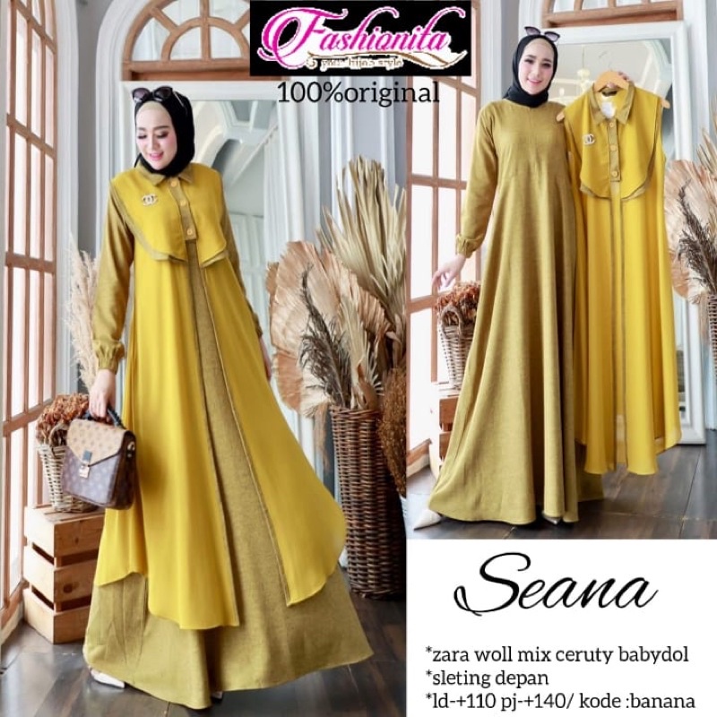 SEANA MAXI>SEANA DRESS>>BAJU SET GAMIS OUTER+INNER>>SETELAN GAMIS ZARA MIX CERUTY
