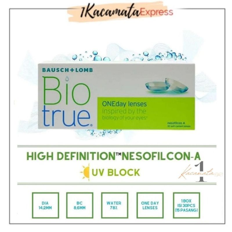 Bio True Softlens Bening 1 Day Harian Bausch and Lomb kadar air tinggi