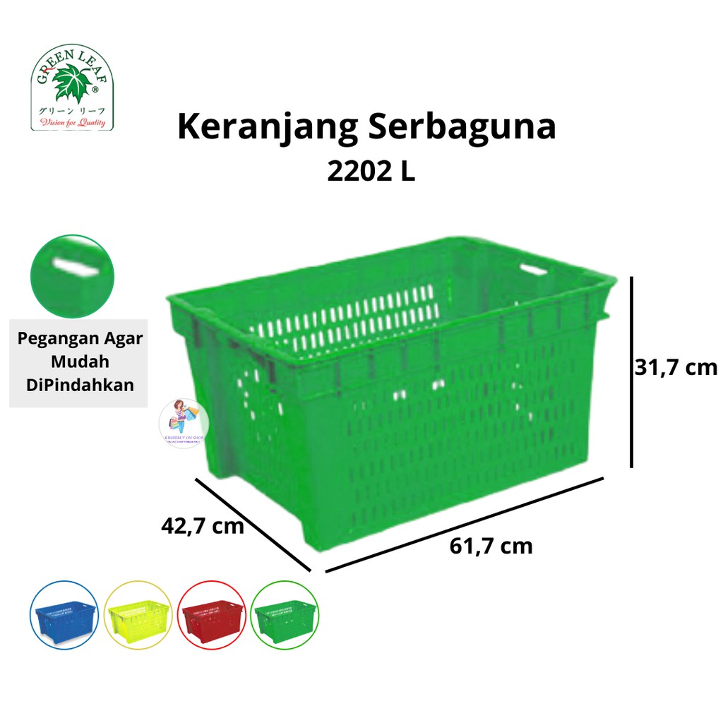 Keranjang Industri / Container lubang 2202L Green Leaf