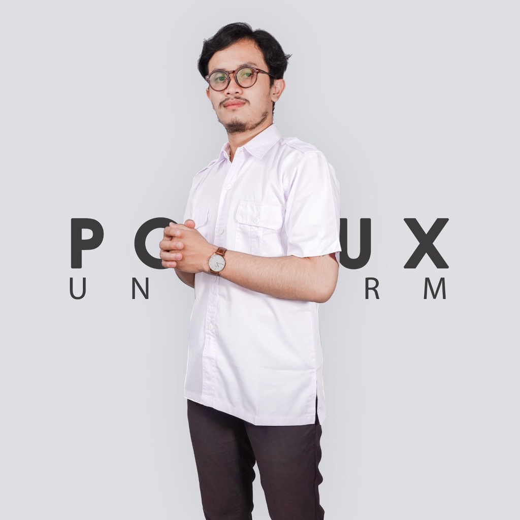 Kemeja Pdh Putih Pria Lengan Pendek Model Formal Premium