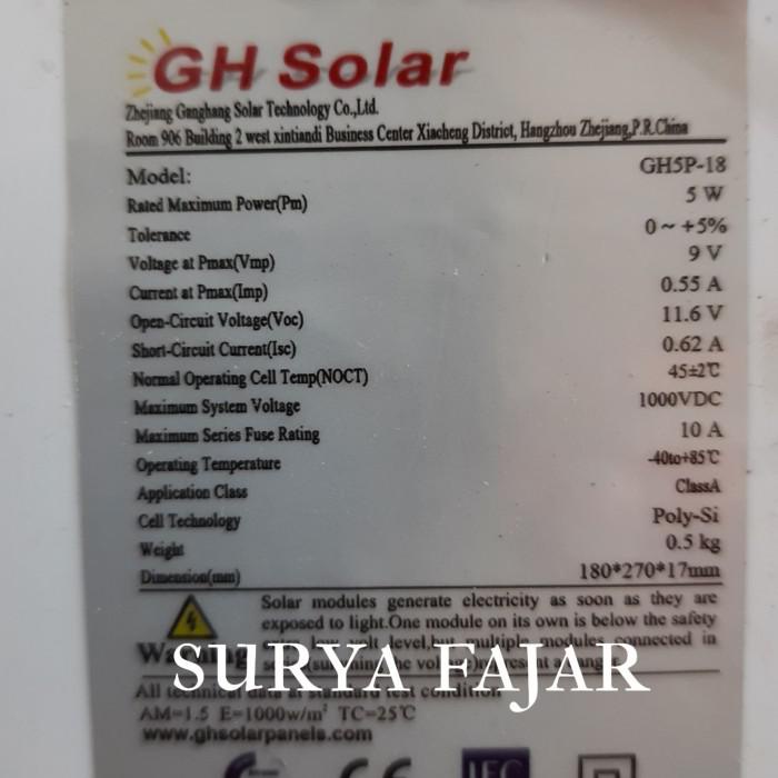 Solar Panel Solar Cell Panel Surya 5Wp Poly 5Wp Polycrystalline