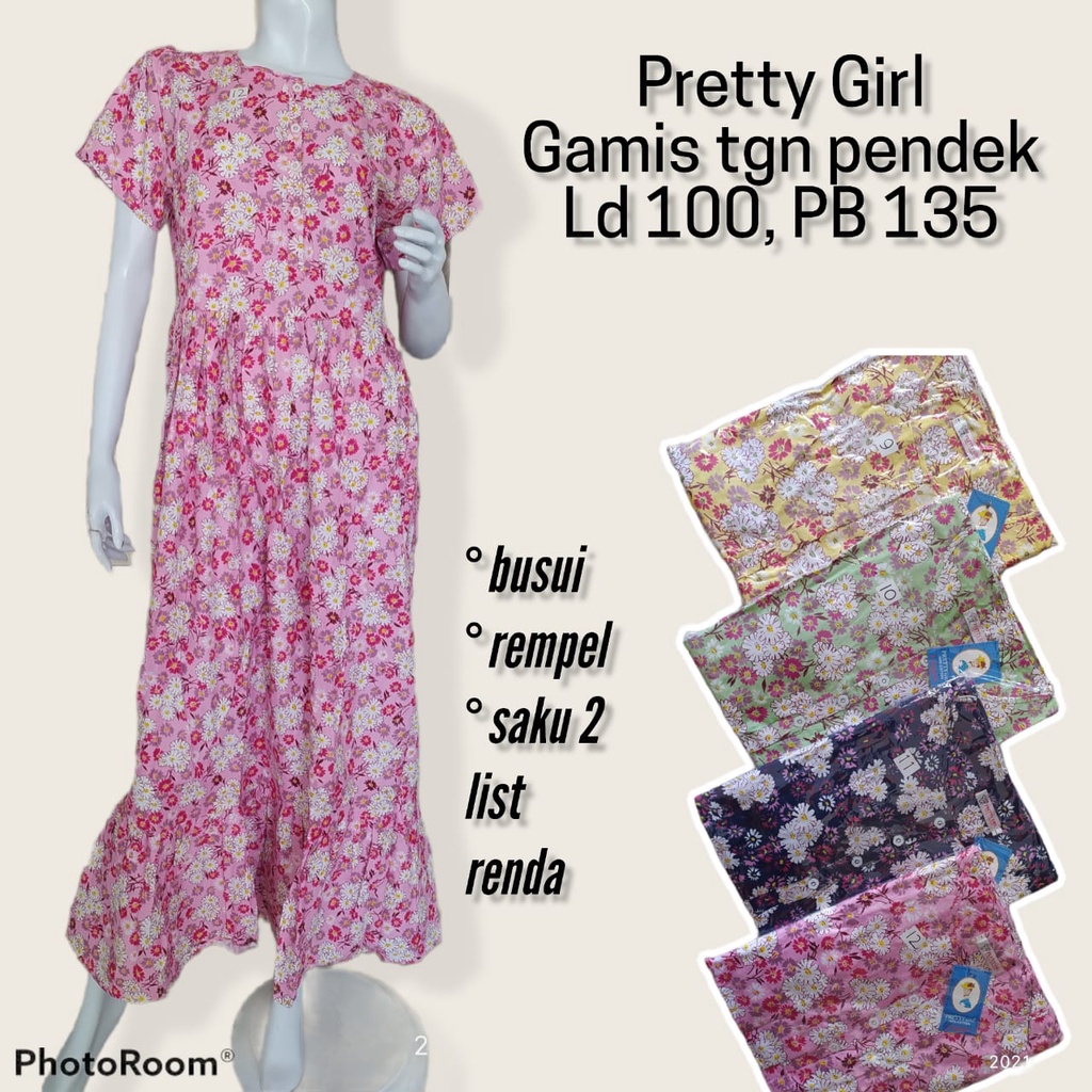 Pretty girl Gamis Pendek Busui Bumil Friendly Homedress Pretty