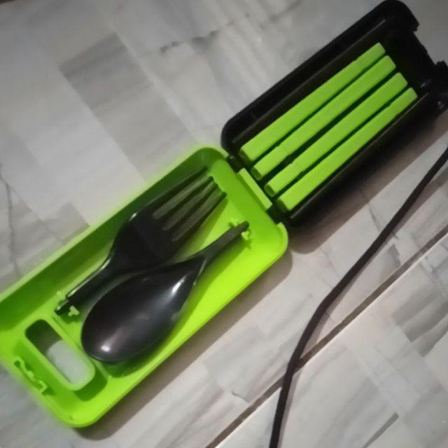 Sendok Garpu Sumpit Travel Portable / Sendok Makan Travel 1 Set Korea