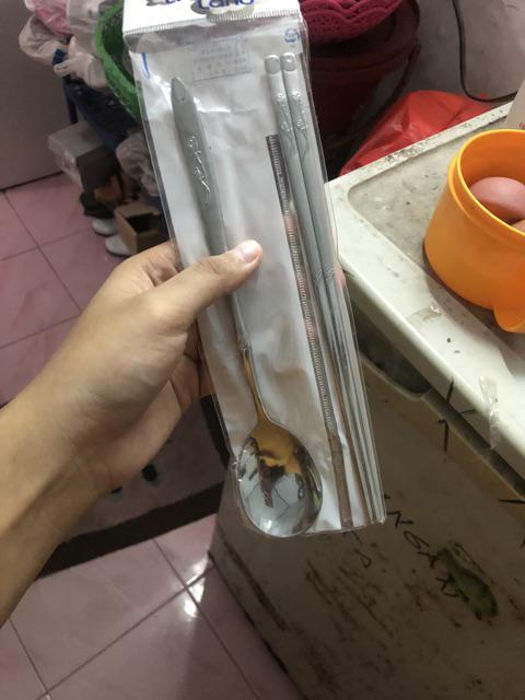 Sujeo Sendok Sumpit Korea Stainless Steel Motif Bunga (sendok + Sumpit) Korea