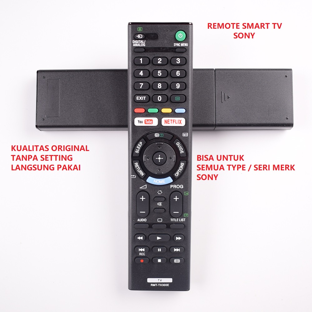 Remote Remot Kontrol Control Pengganti Original Smart TV LED SONY Android YOUTUBE RMT-TX202P / RMT-T