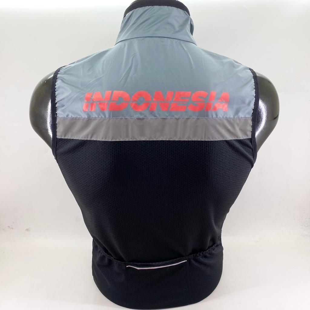 Rompi Sepeda Garuda HUT RI 77 Dirgahayu Republik Indonesia Windbreaker - Abu