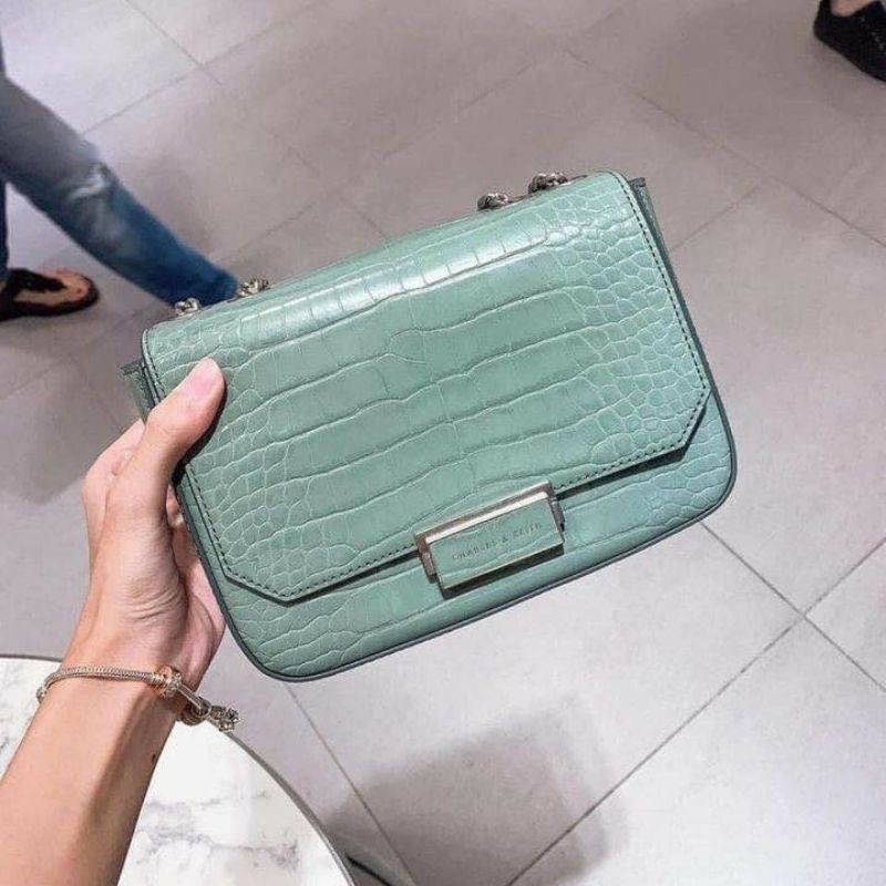 11.11 SALE | CK Croc-Effect Structured Crossbody Bag