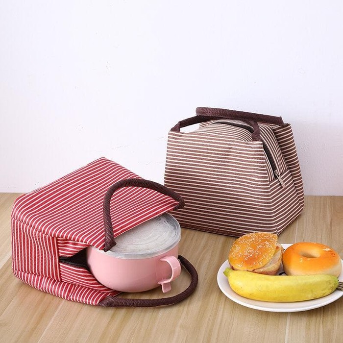 Lunch Storage Bag/ Tempat Bekal Tahan Panas Motif Stripe