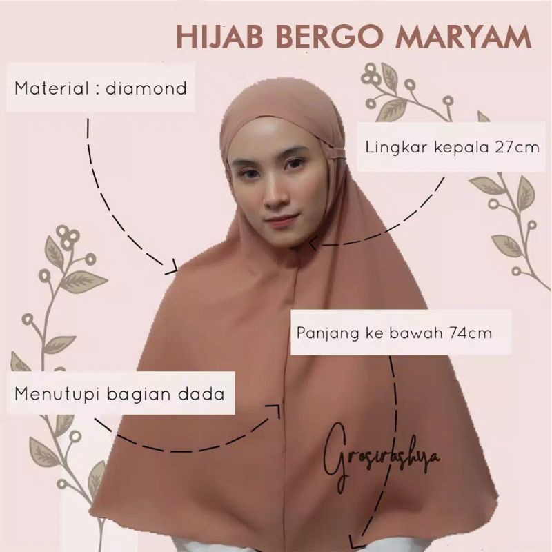 bergo maryam/bergo tali/khimar maryam