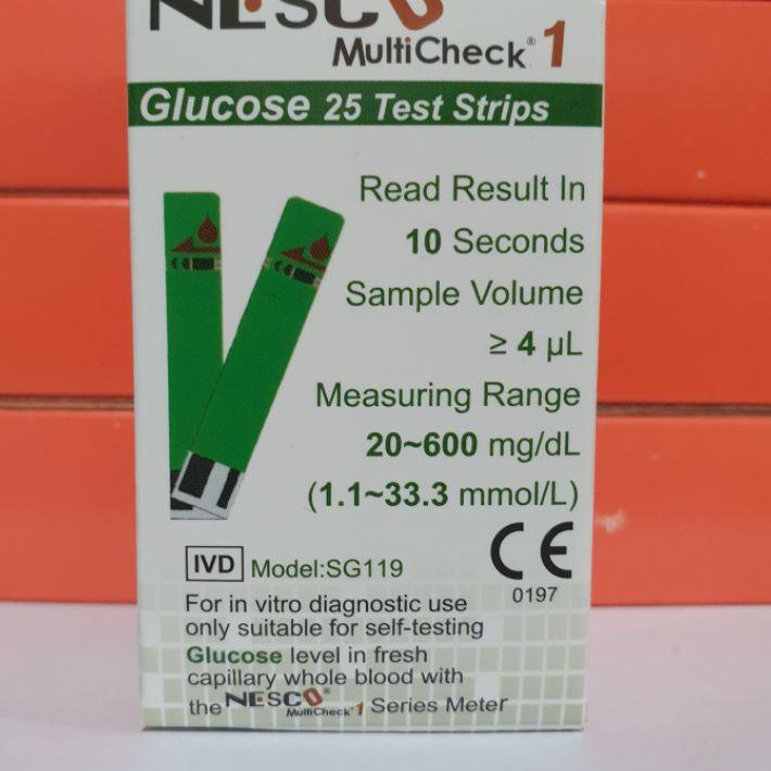 ➩ Strip Gula Darah Nesco Stik Gula Darah Nesco Strip Glukosa Nesco Original ♀