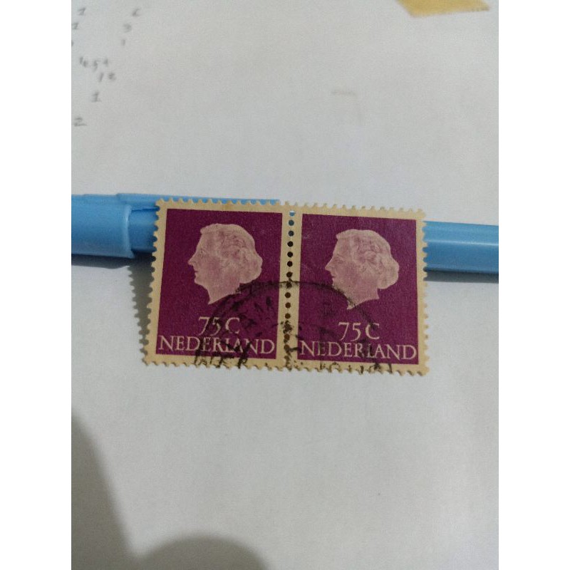 

Perangko Koningen Juliana 1953-1958 75 c Nederland Stamp (2pcs)