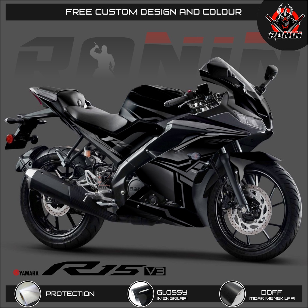 Sticker Decal FULL BODY R15 V.3 Motif Shadow Black