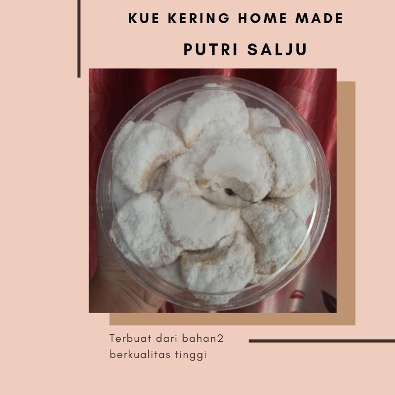 

Kue Kering Putri Salju terbuat dari keju berkualitas, Putri Salju enak, Putri Salju murah.