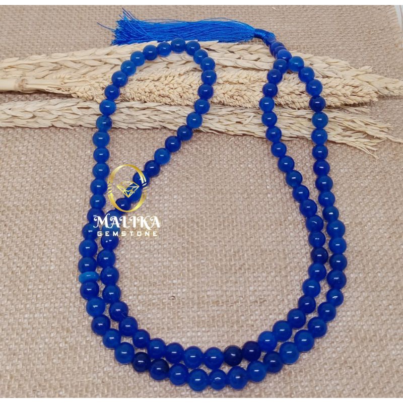 TASBIH GIOK BIRU 99 BUTIR 8MM 100% NATURAL