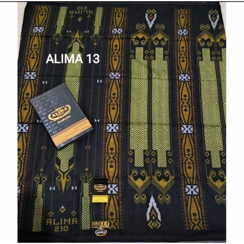 Sarung Tenun Alima 210 Exclusive New Motif BHS MPM Khusus Hitam Type SRP (Songket Rayon Print)