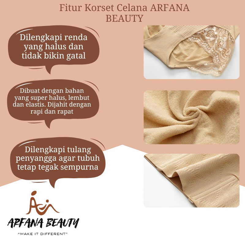 Celana Pelangsing Super Highwaist Pengecil Perut Buncit Celana Dalam Korset Wanita Pembakar Lemak Body Shaper Korset Munafie Ori Waist Slim Pants Renda Long Lace Import Termurah Original