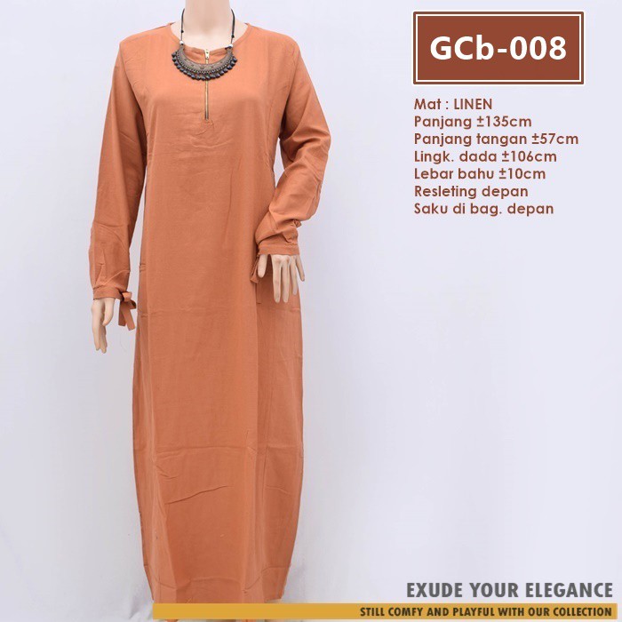 AVI Dress / Gamis polos bahan Balotelli Linen / GCb